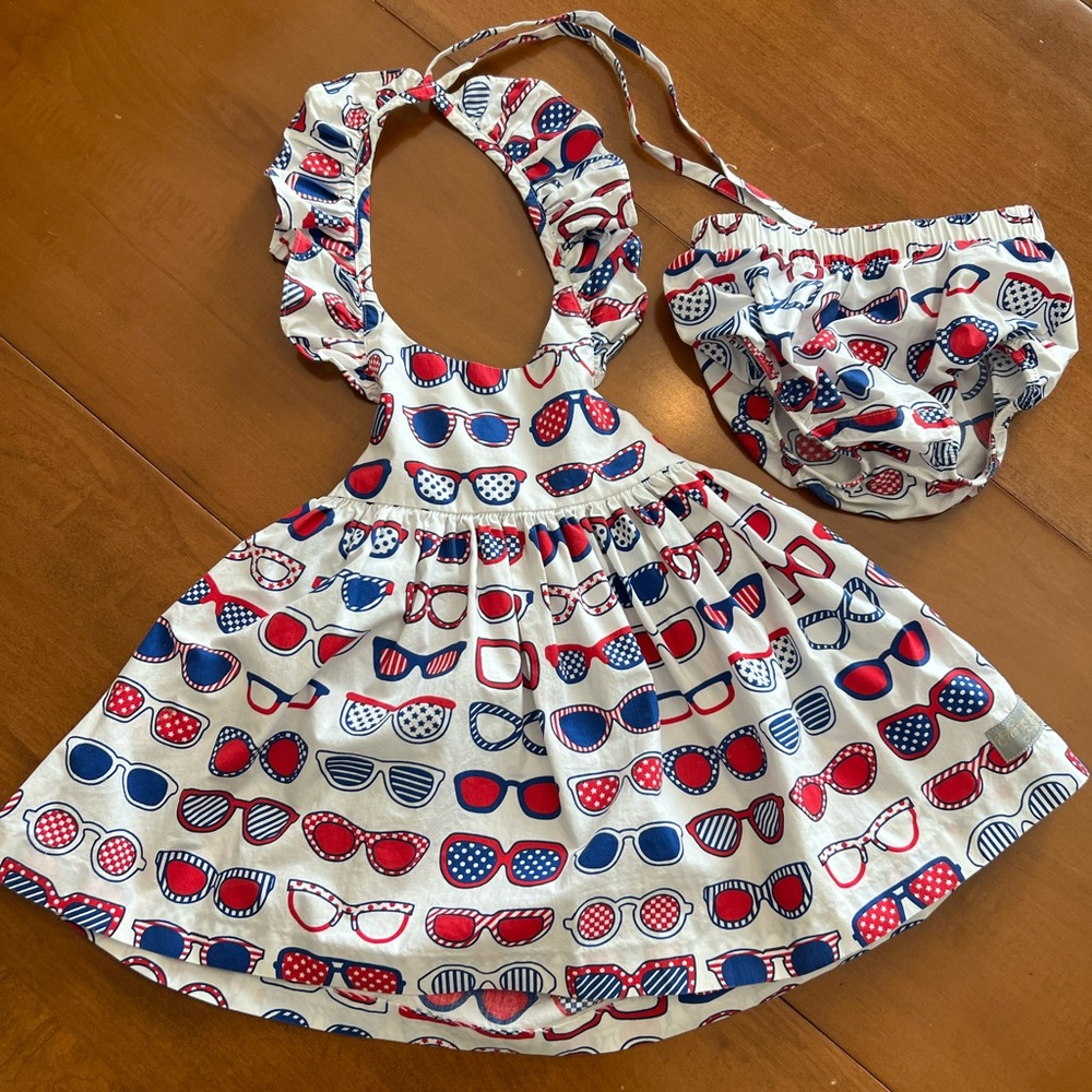 Eleanor Rose Halter Dress w/ Matching Bloomers